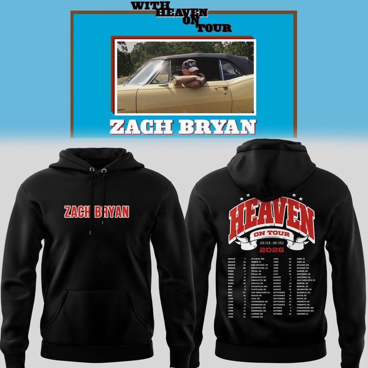 Zach Bryan Merch With Heaven On Tour 2026 Hoodie Zach Bryan Tour Apparel Gifts Idea