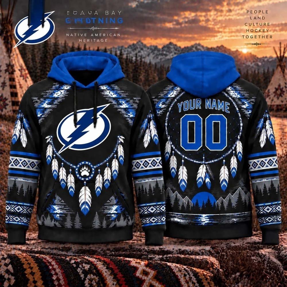 Custom Tampa Bay Lightning Merch Lightning NHL Native American Heritage Hoodie Best Gifts
