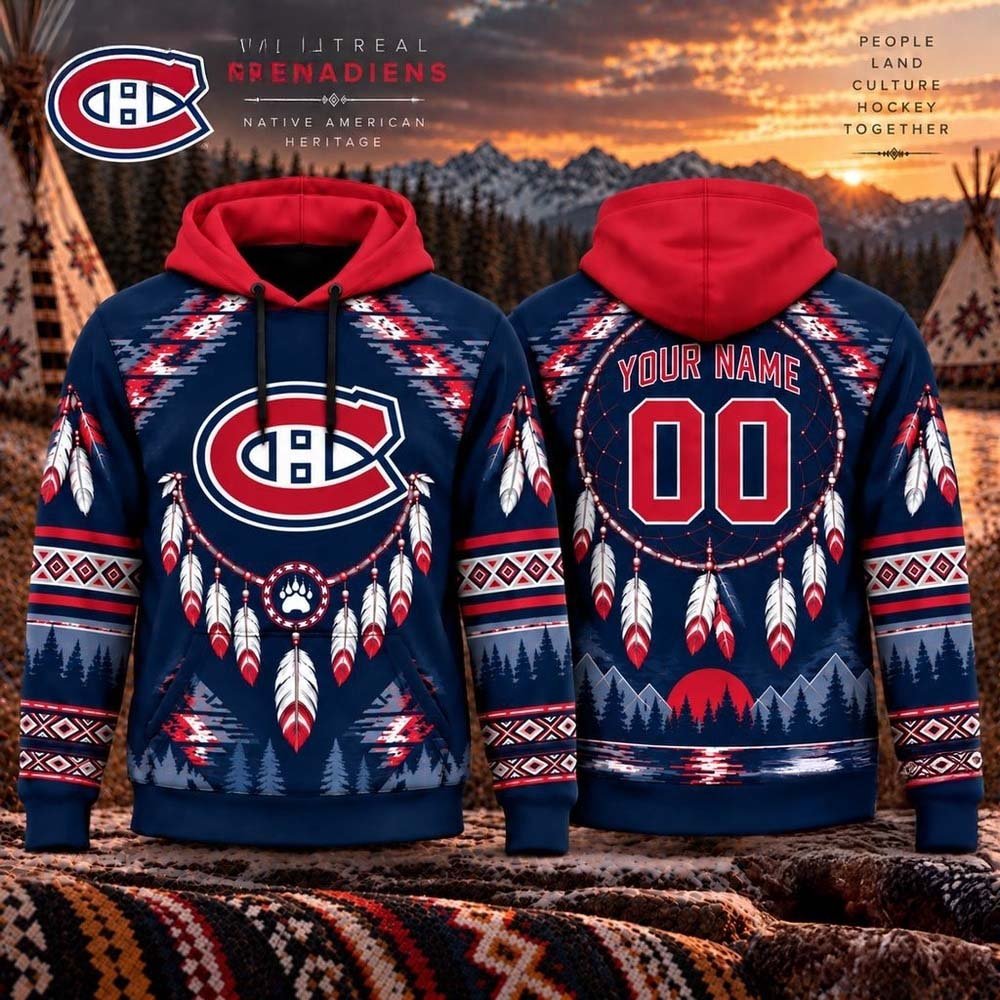 Custom Montreal Canadiens Merch Canadiens NHL Native American Heritage Hoodie NHL Fan Gifts