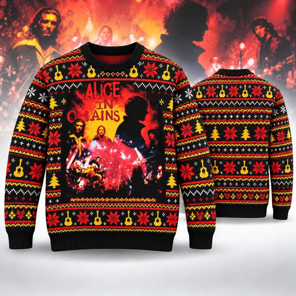 Alice In Chains Merch MTV Unplugged Concert Ugly Christmas Sweater Gifts For AIC Fans