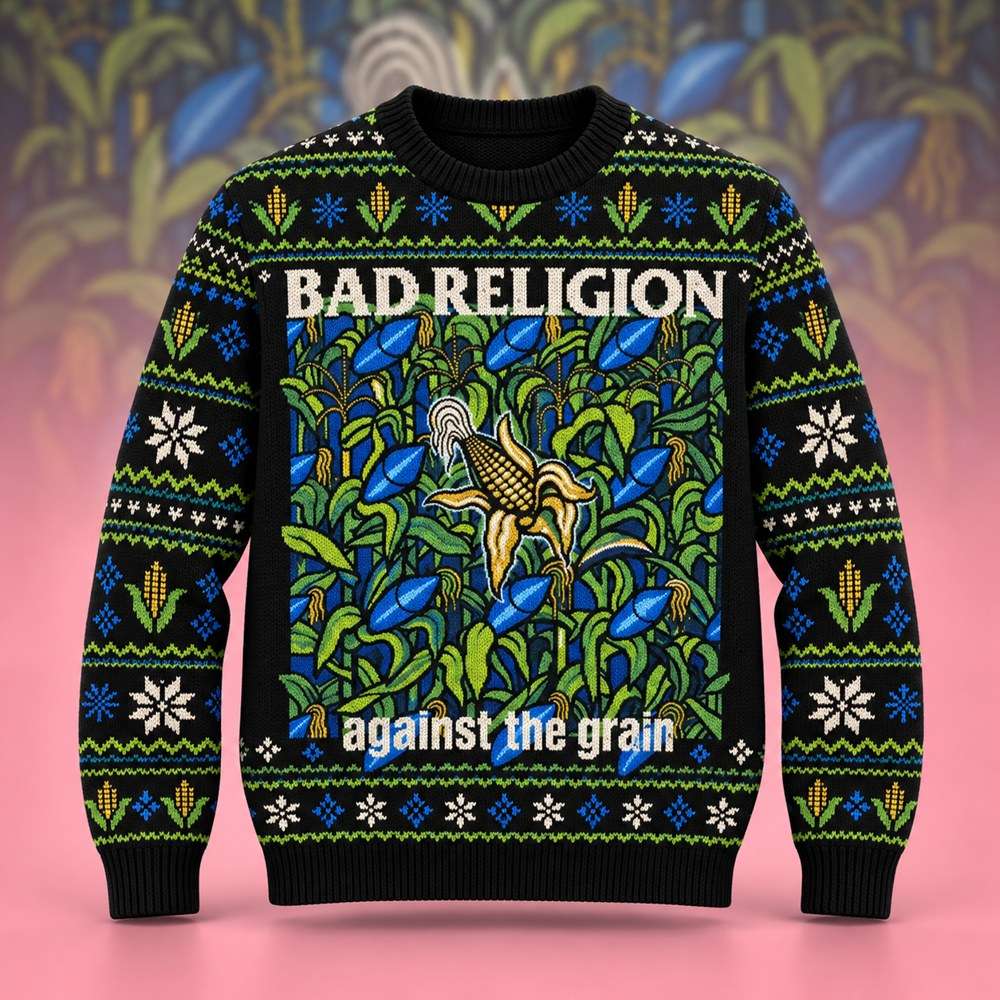 Bad Religion Merch Against The Grain Corn Ugly Christmas Sweater Bad Religion Fans Gifts
