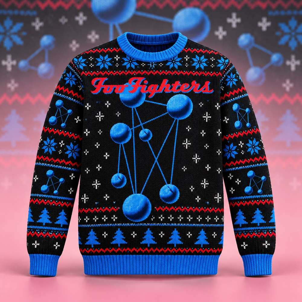 Foo Fighters Merch Molecular Artwork Ugly Christmas Sweater Foo Fighters Fans Gifts