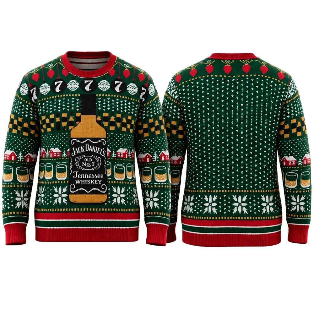 Jack Daniel's Merch Jack Daniel's Tennessee Whiskey Ugly Christmas Sweater Gifts For Dad