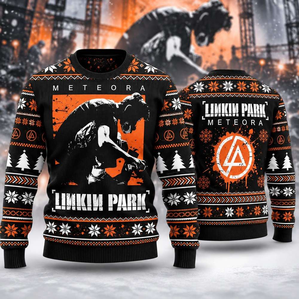 Linkin Park Merch Meteora Album Ugly Christmas Sweater Gifts For Linkin Park Lovers