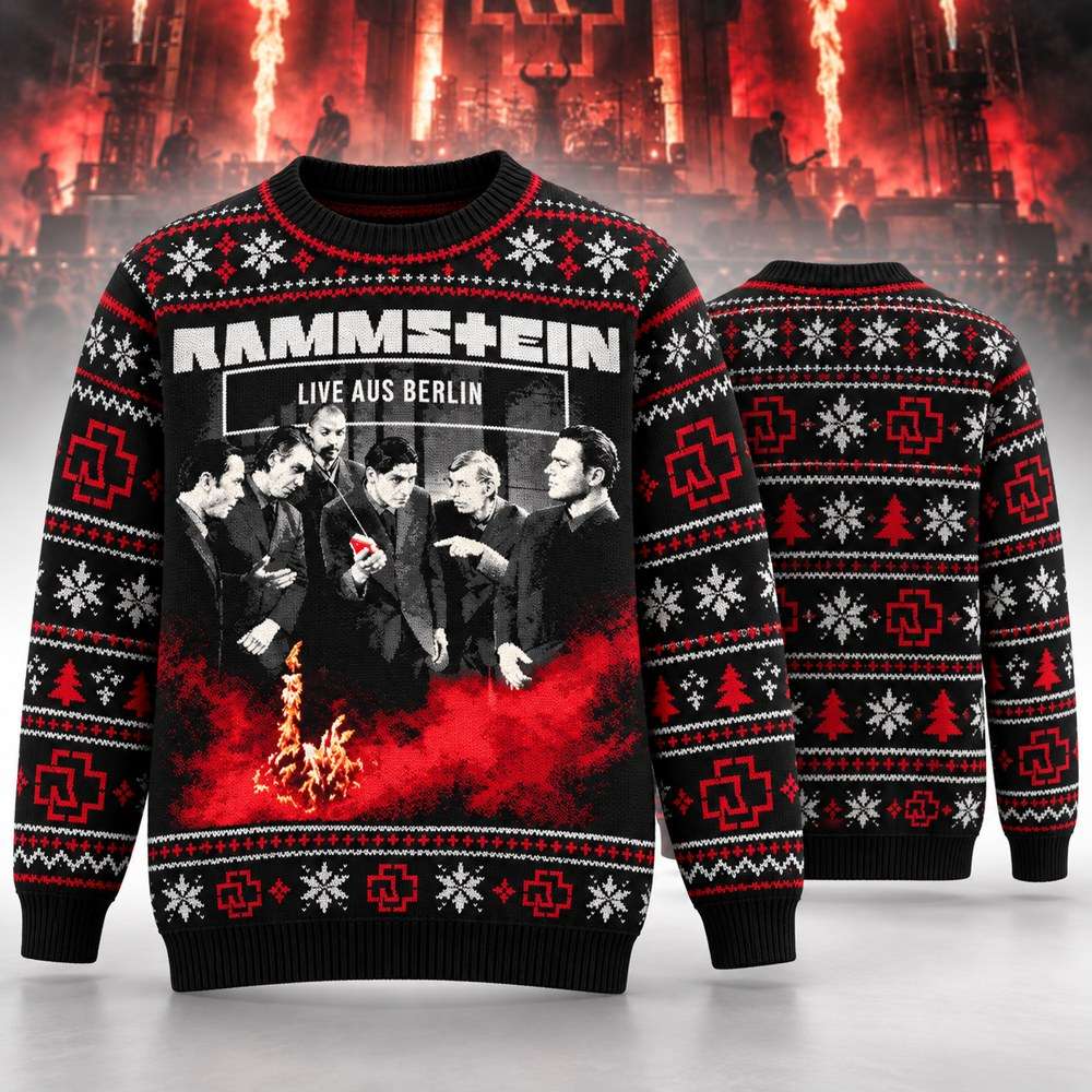 Rammstein Merch Live Aus Berlin Flames Ugly Christmas Sweater Rammstein Fans Gifts