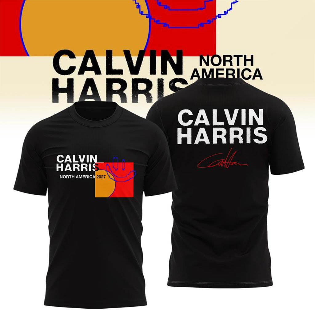 Calvin Harris Merch North America Tour 2027 Signature T-Shirt Black Present For Music Lovers
