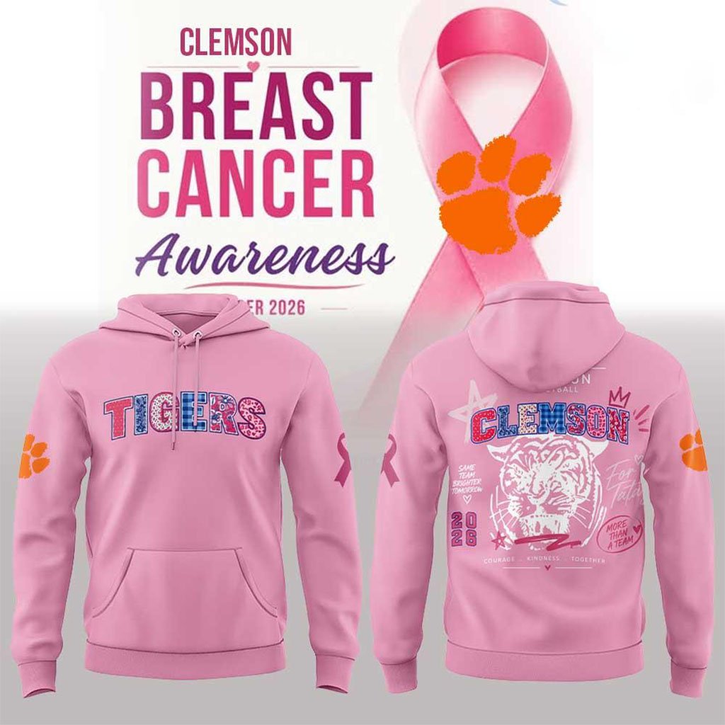 Clemson Tigers Breast Cancer Awareness 2026 Hoodie Clemson Tigers Merch Football Fan Gifts