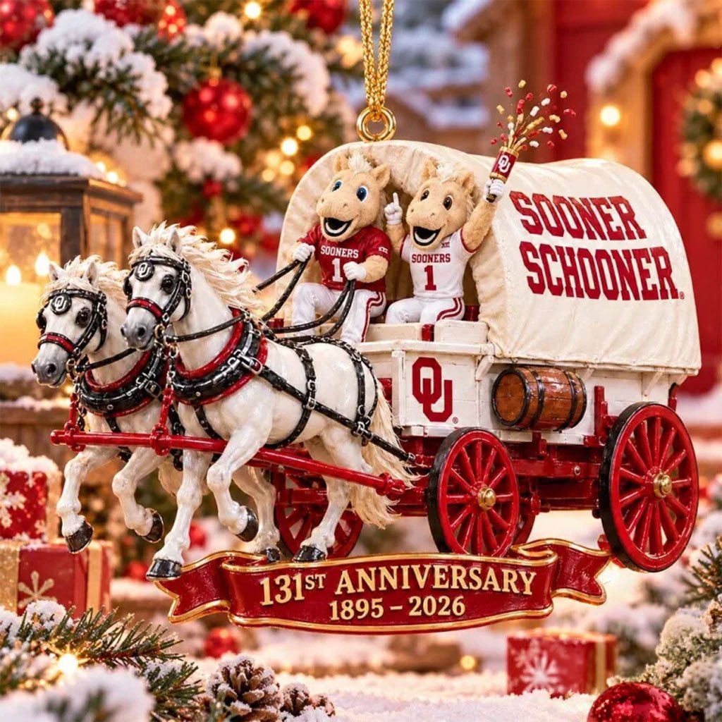 Oklahoma Sooners Merch Sooner Schooner 131st Anniversary Christmas Ornament 2026 Xmas Decor