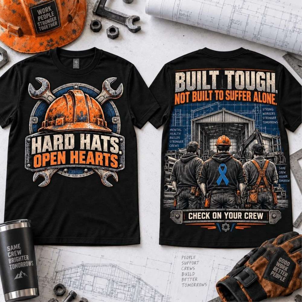 Health Awareness Hard Hats Open Hearts Shirt Gifts For Blue Collar Workers