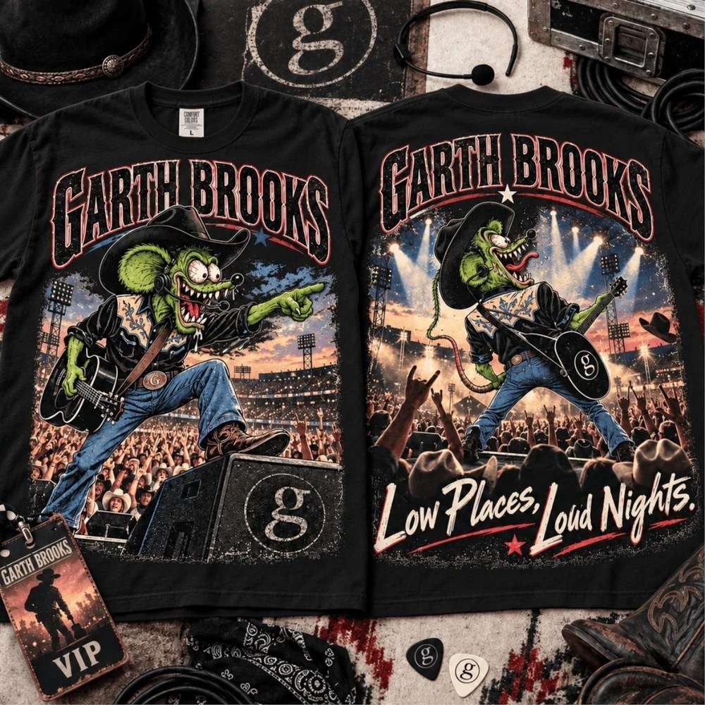 Garth Brooks Rat Fink Low Places Loud Nights Country Music T-Shirt Funny Cowboy Rat Shirt