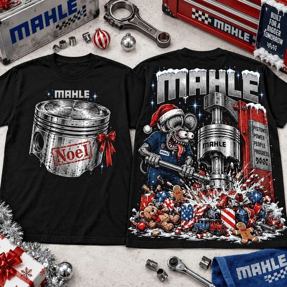 Mahle X RatFink Crushing Christmas One Piston At A Time Shirt Gifts For Engine Lovers