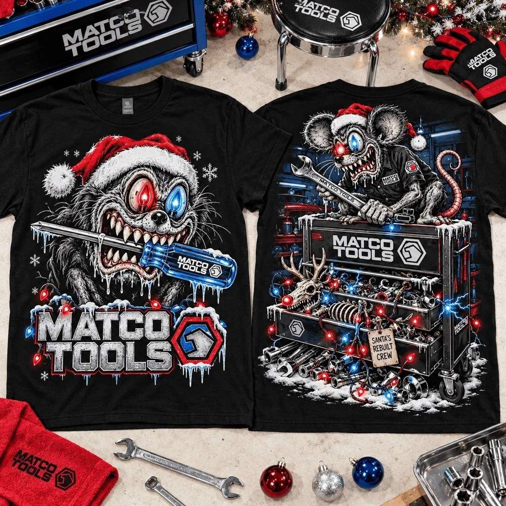 Matco Tools X RatFink Santas Rebuilt Crew Shirt RatFink Apparel Gifts For Mechanic Lovers