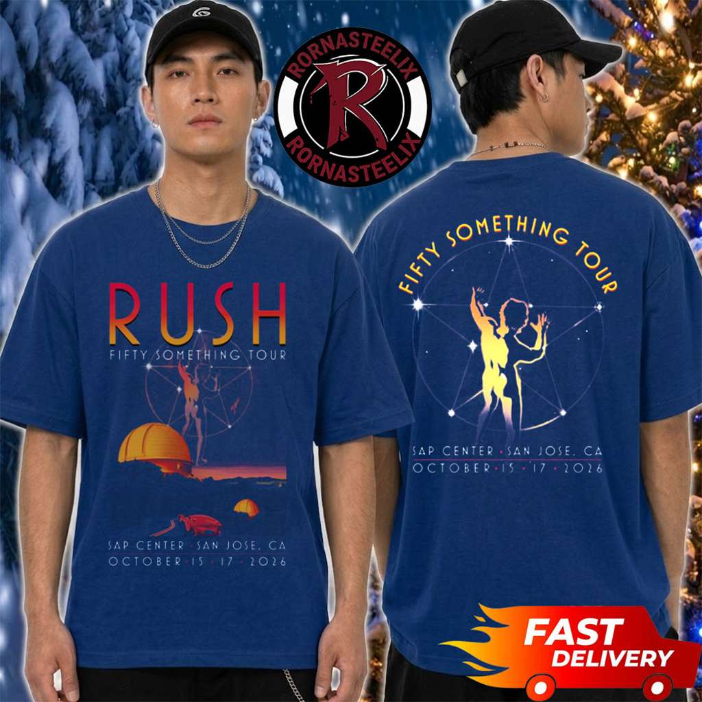 Rush Merch Fifty Something Tour Blue Shirt Rush Apparel Gifts For Band Lovers
