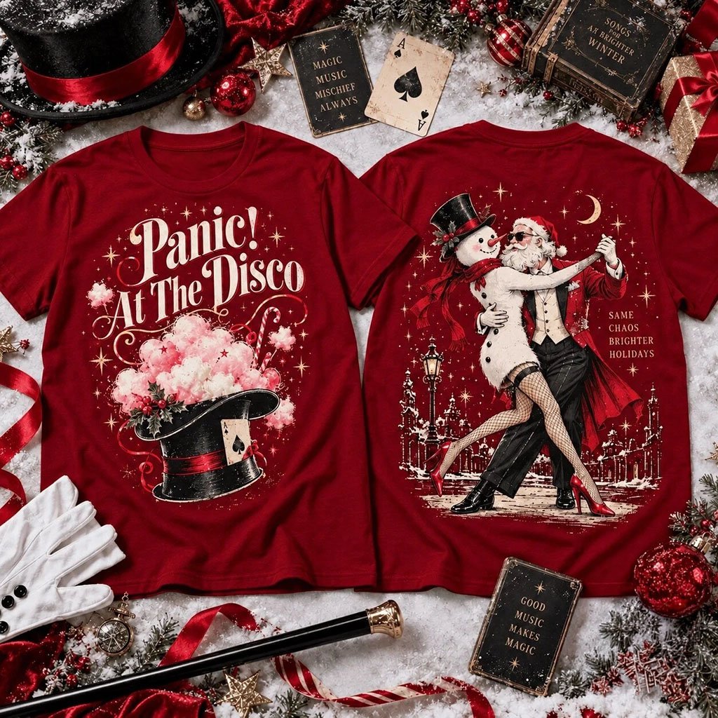 Panic At The Disco Christmas Magic Mischief Always T-Shirt Holiday Apparel Rock Fan Gifts