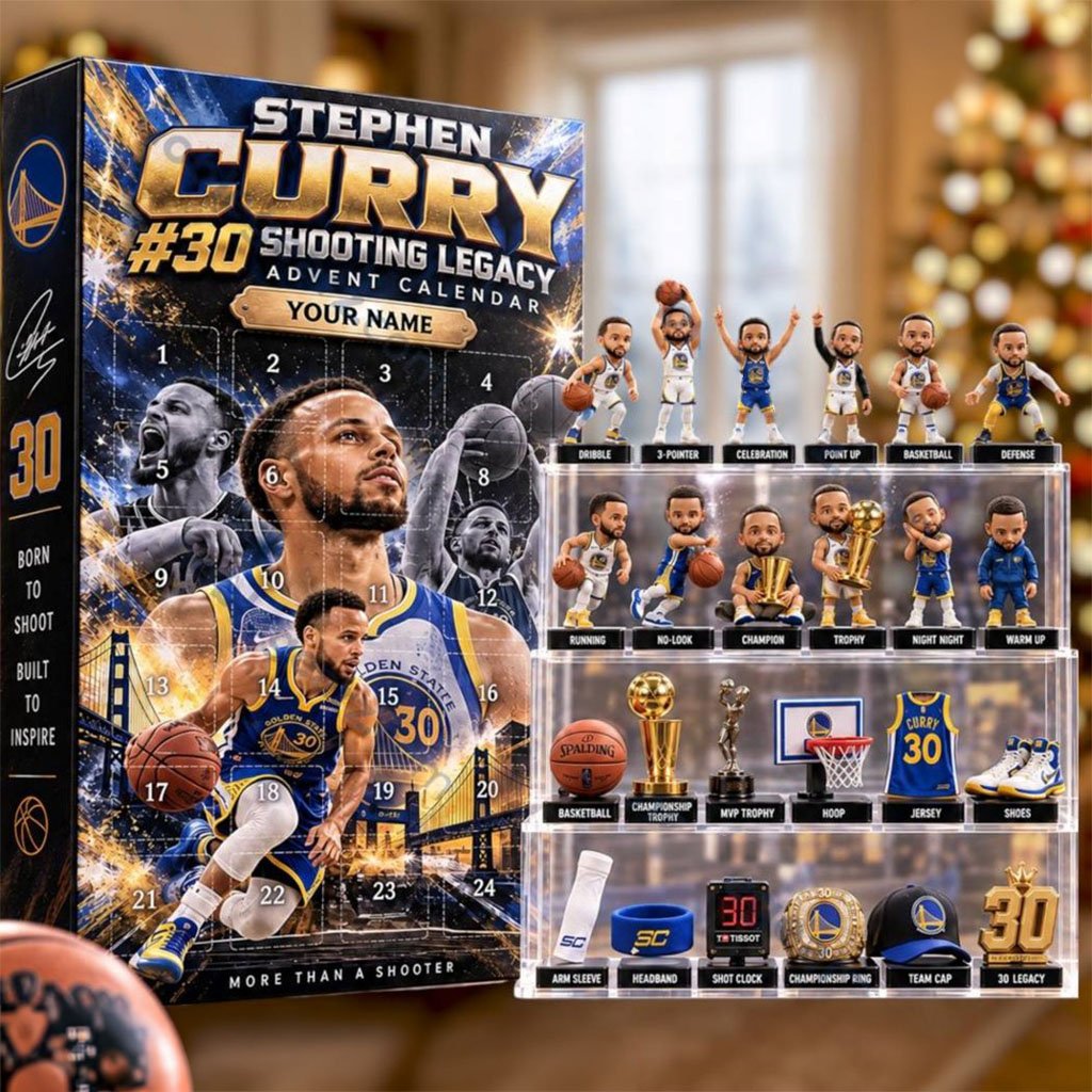 Personalized Stephen Curry #30 Golden State Warriors Shooting Advent Calendar Xmas Ornaments