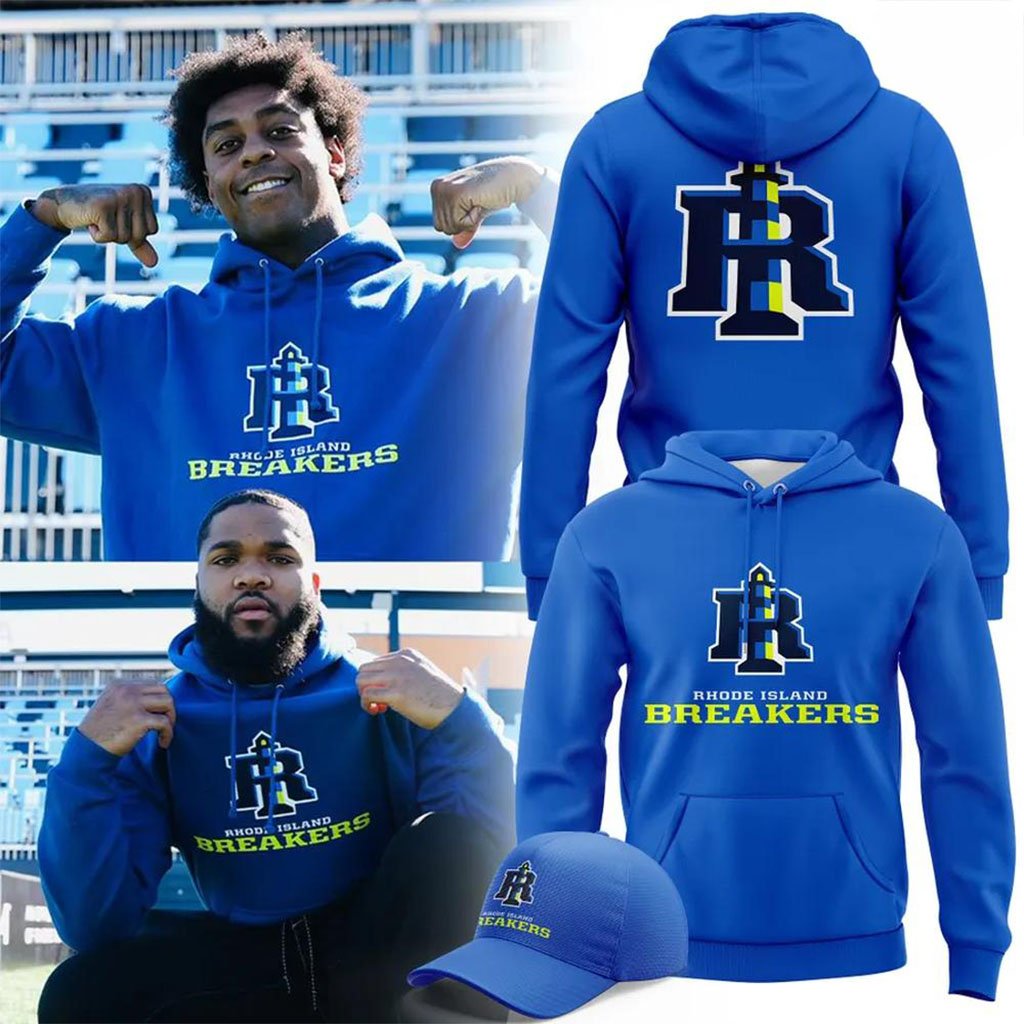 Rhode Island Breakers Primary Logo 2026 Hoodie Rhode Island Breakers Merch Football Fan Gifts