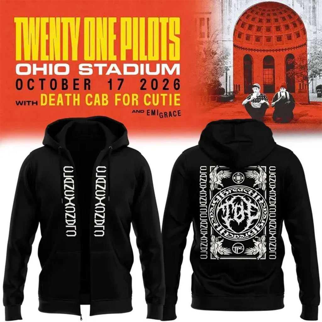 Twenty One Pilots X Ohio State Buckeyes 2026 Zip Hoodie Twenty One Pilots Merch Music Fan Gifts