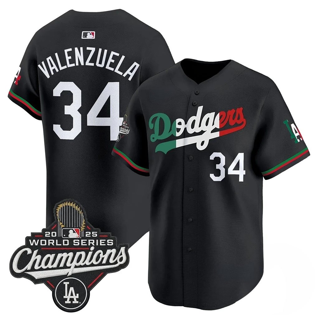 Fernando Valenzuela 2025 Dodgers World Series Champions Jersey Los Angeles Dodgers Merch