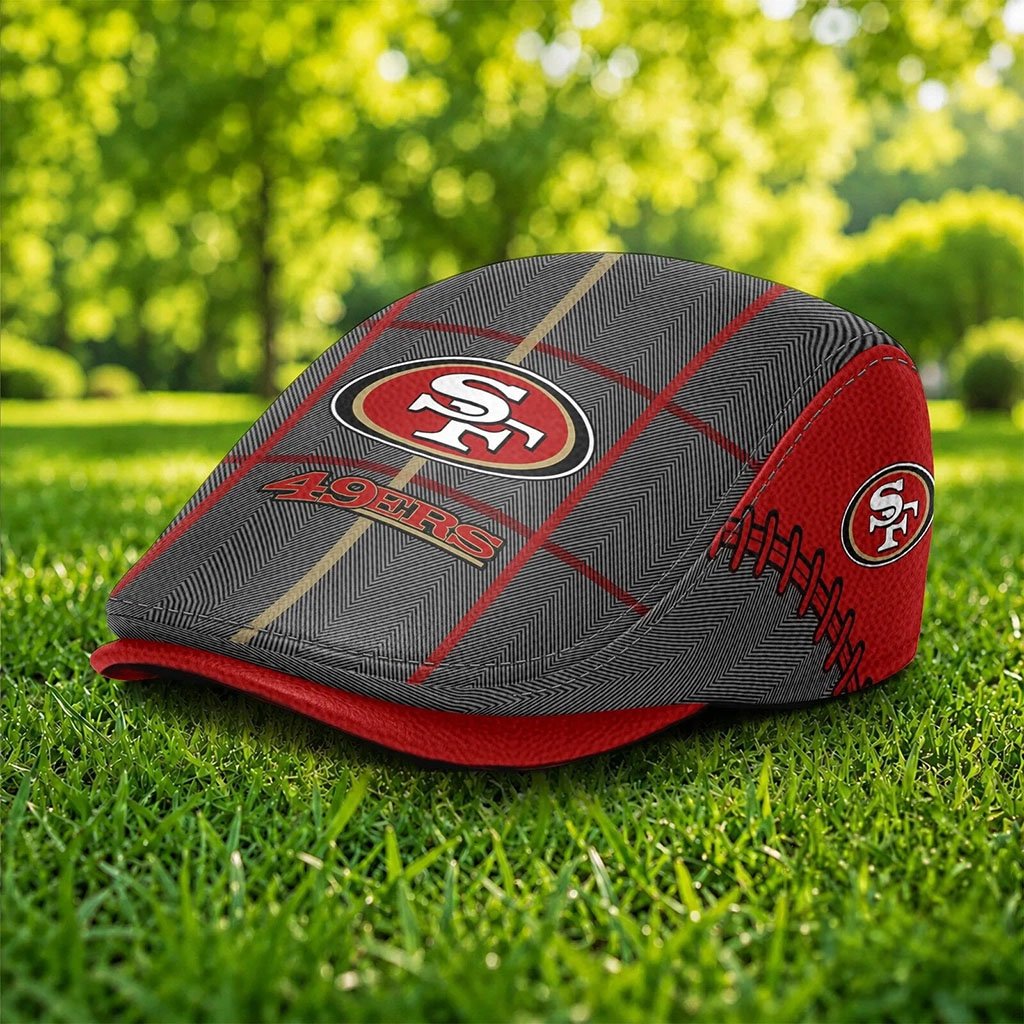 San Francisco 49ers Tartan Plaid Jeff Hat Game Day Cap SF 49ers Merch Gift For Football Fans