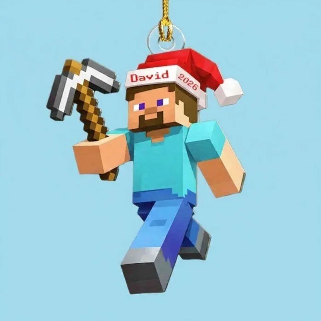 Personalized Minecraft Christmas Ornament Santa Creeper Keepsake Funny Gamer Decor Gifts