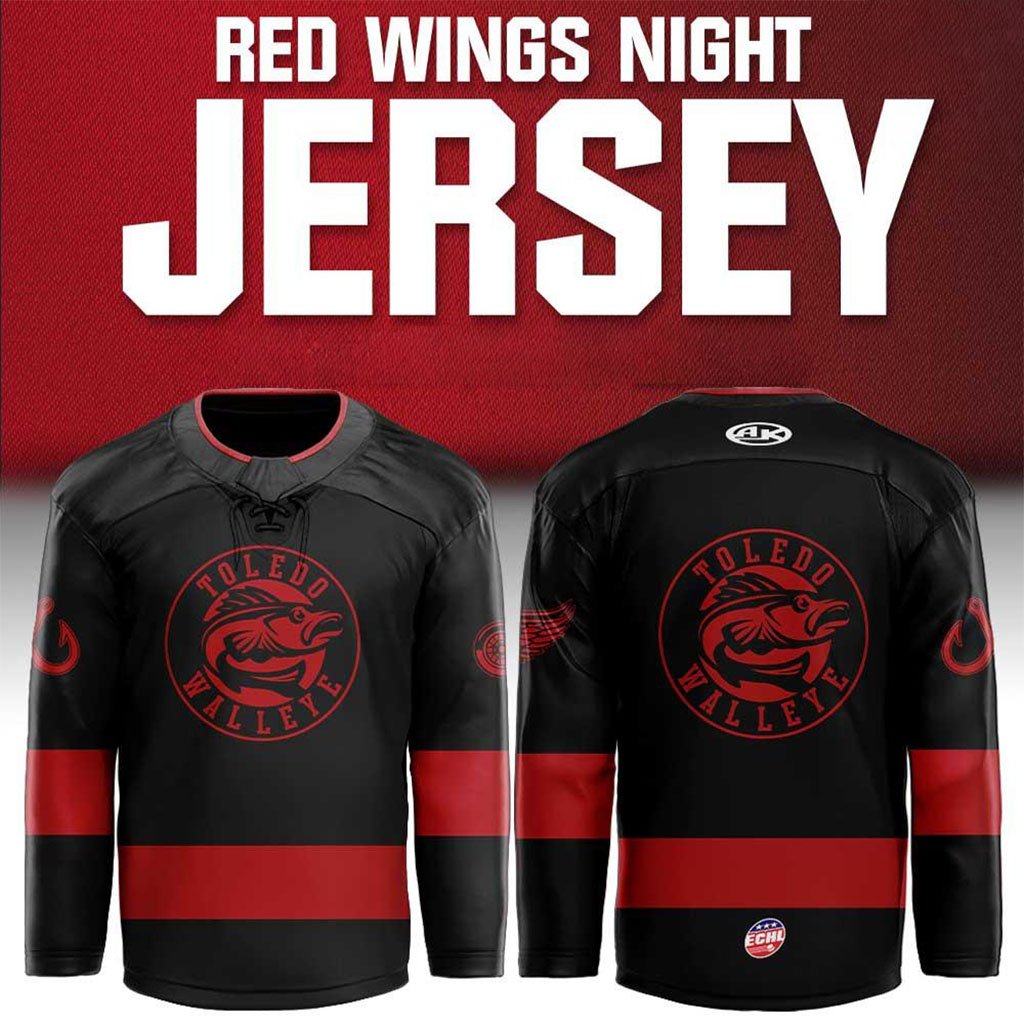 Toledo Walleye Red Wings Night 2026 Hockey Jersey Toledo Walleye Merch Gift For Fans