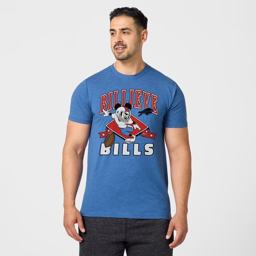 Disney X NFL Merch Buffalo Bills X Mickey Mouse T-Shirt Believe Bills Shirt Football Fan Gear