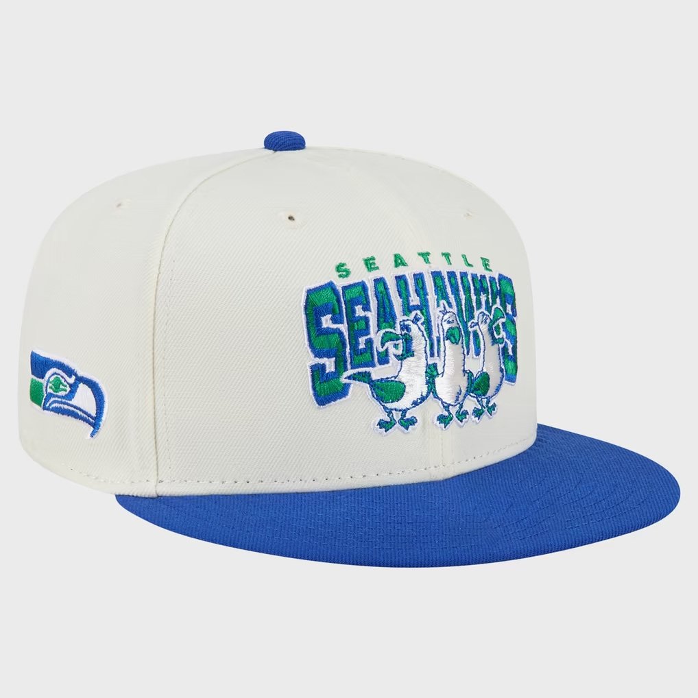 Disney X NFL Merch Seattle Seahawks New Era Seagulls Snapback Hat Football Gifts For The 12s