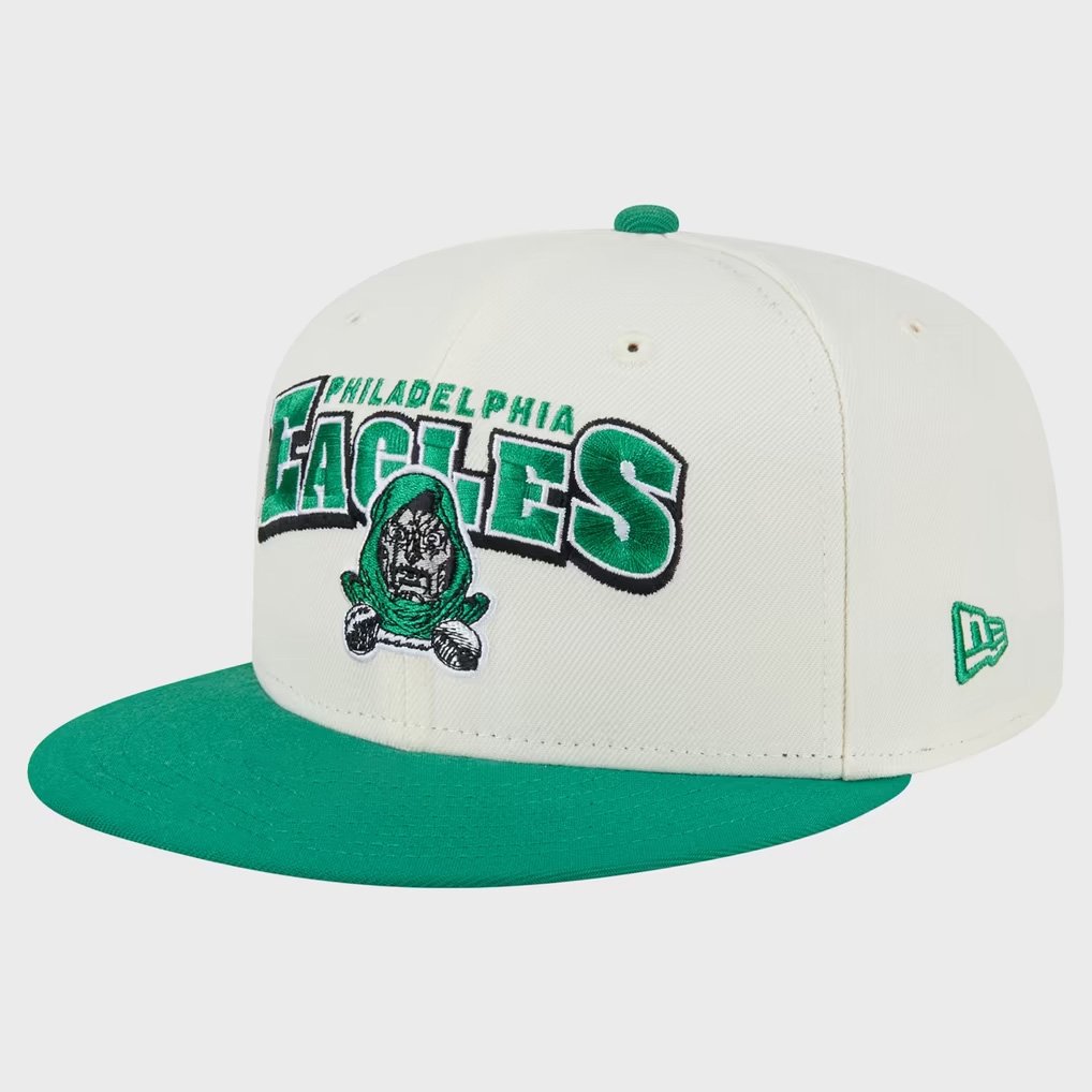 Marvel X NFL Collab Merch Philadelphia Eagles Disney X New Era Doctor Doom Snapback Hat Fan Gear
