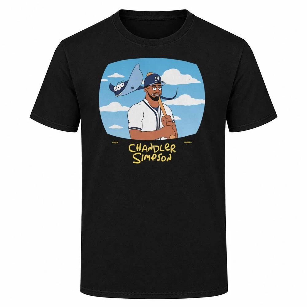 Chandler Simpson Rays Slash Line T-Shirt Simpsons Parody Shirt TB Rays Merch Baseball Fan Gifts
