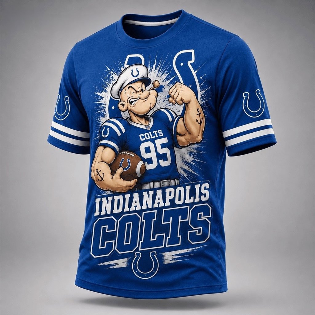 Indianapolis Colts Popeye Bold Cartoon Athletes T-Shirt Colts Merch Indianapolis Football Gear