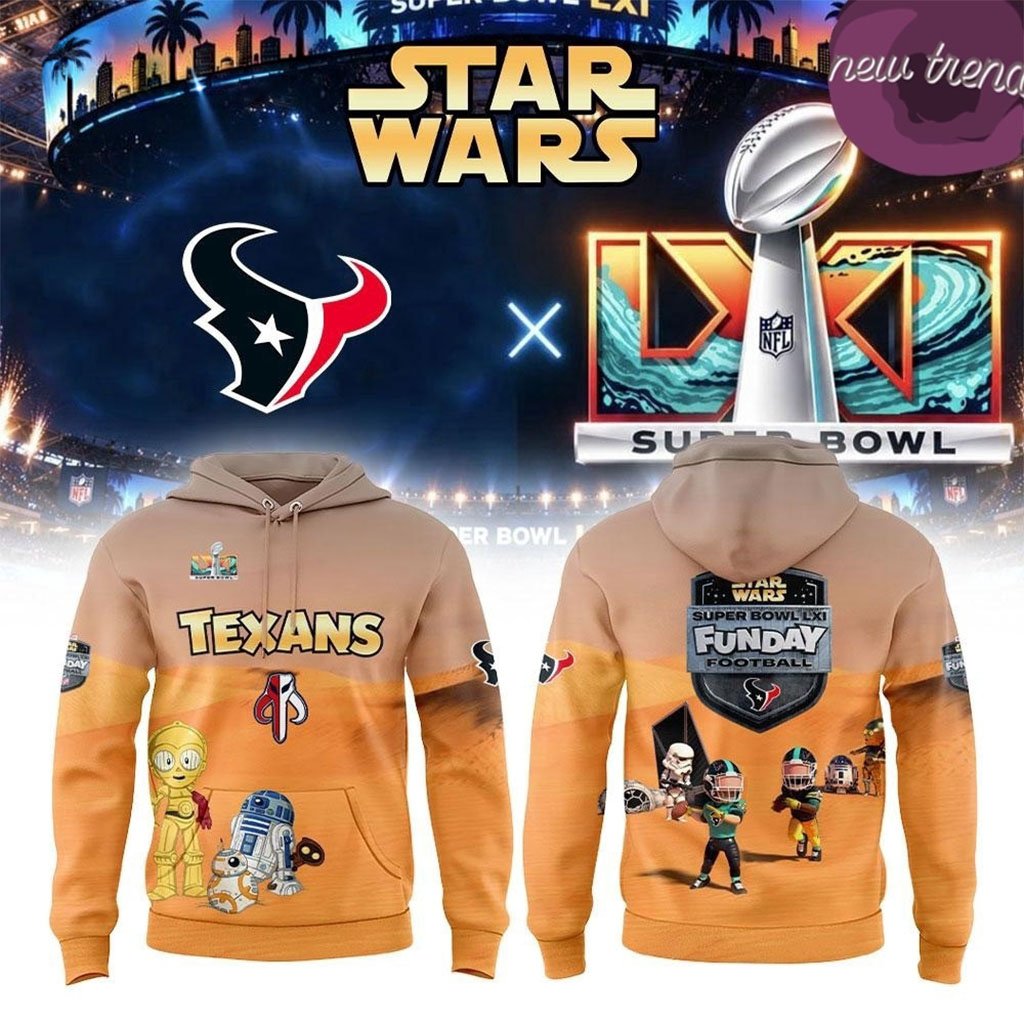 Houston Texans x Star Wars Super Bowl LXI All Team 2027 Hoodie Houston Texans Merch Fans Gifts