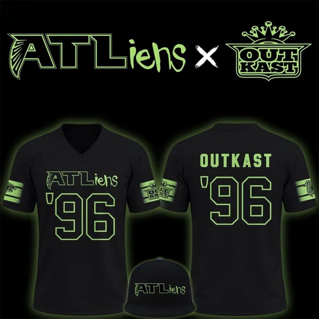 Outkast x Atlanta Falcons 30th Anniversary ATLiens Football Jersey Atlanta Falcons Merch