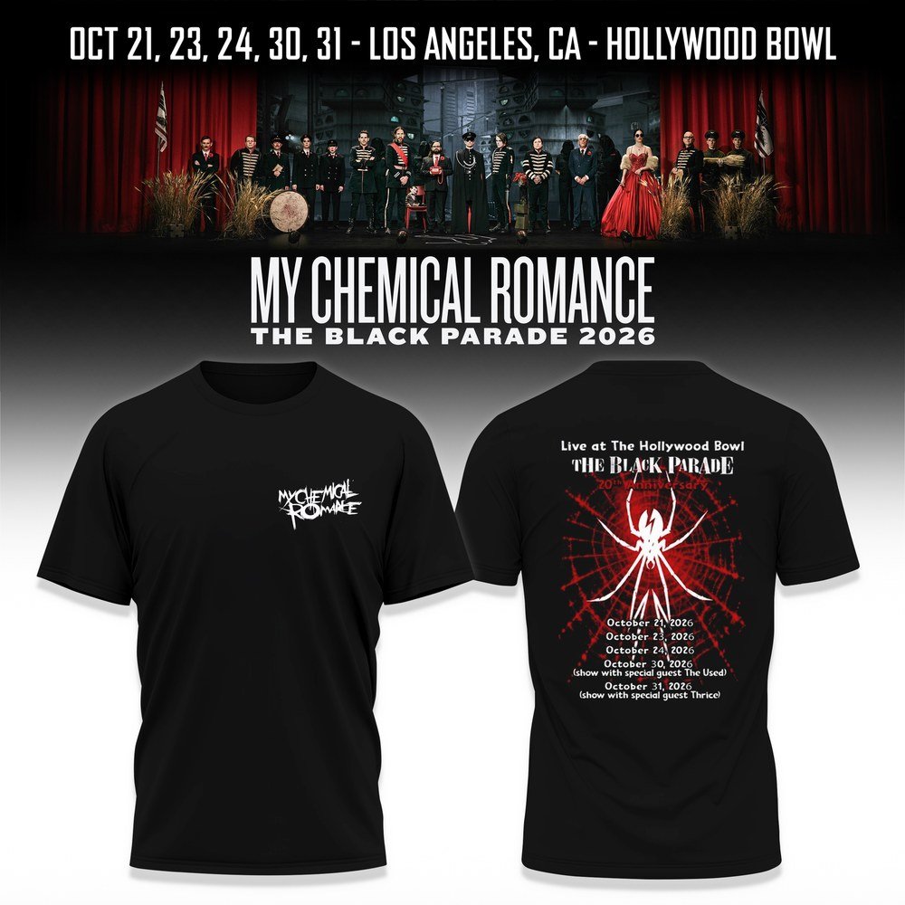 MCR Merch The Black Parade Los Angeles T-shirt My Chemical Romance Apparel Gifts For MCR Lovers