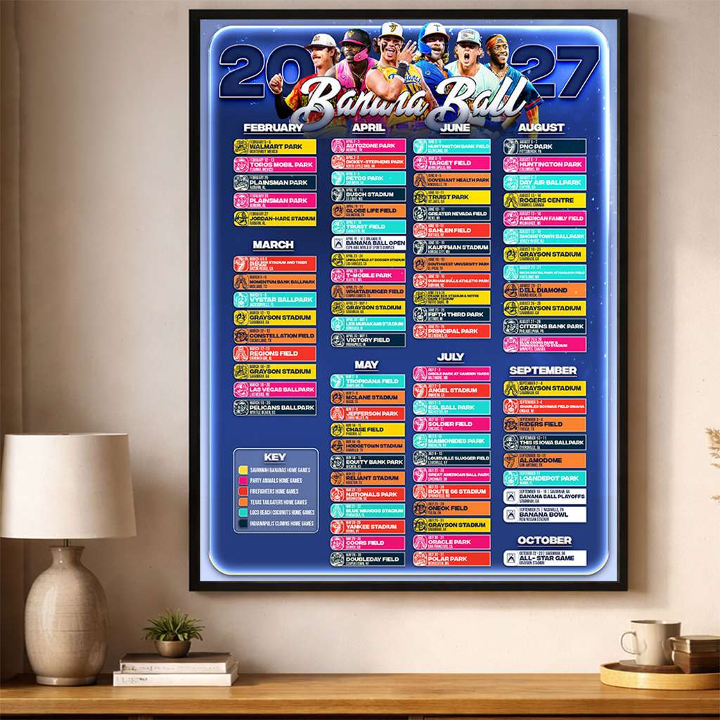 Banana Ball Merch World Tour Schedule Poster Home Interior Wall Art Gifts Idea