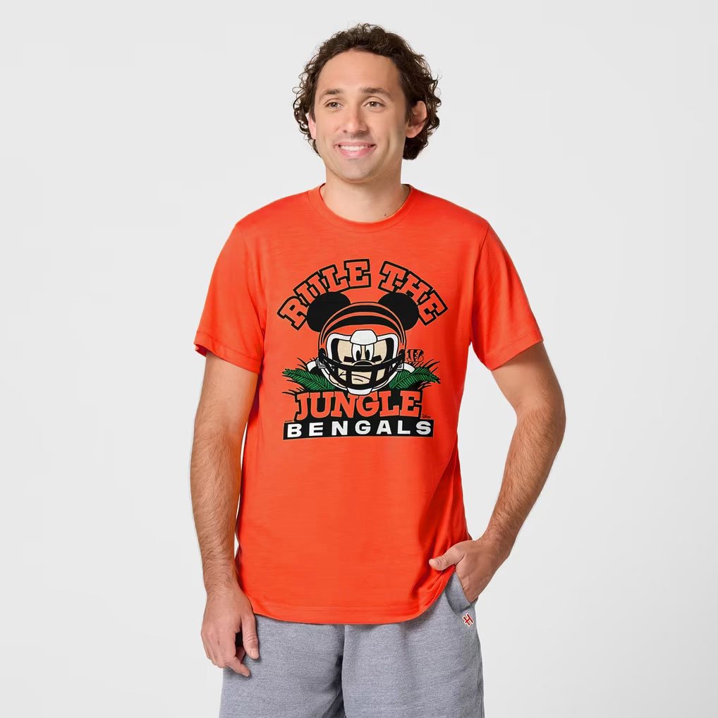 Disney X NFL Merch Cincinnati Bengals X Mickey Mouse T-Shirt Rule The Jungle Shirt Gift For Fan
