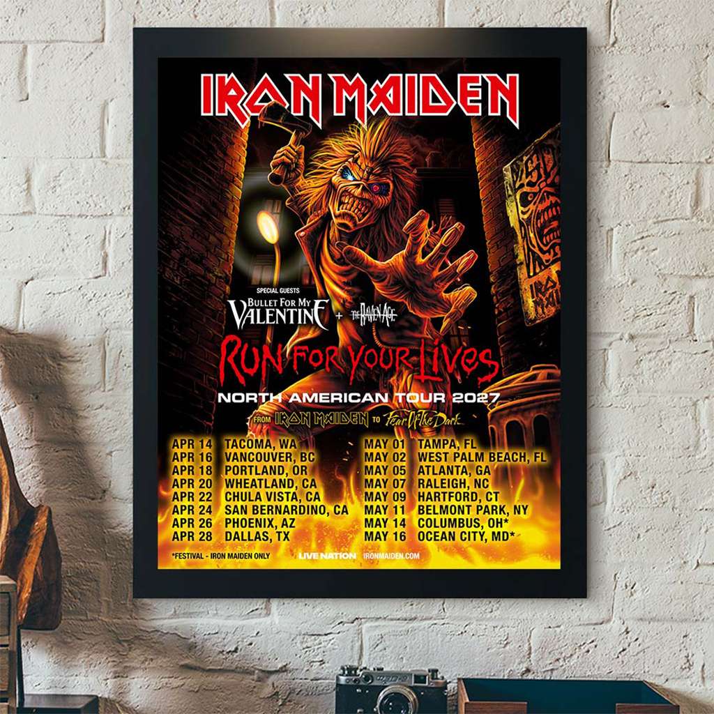 Iron Maiden Merch Run For Your Lives North American Tour Poster Wall Hanging Decor Gifts For Fan