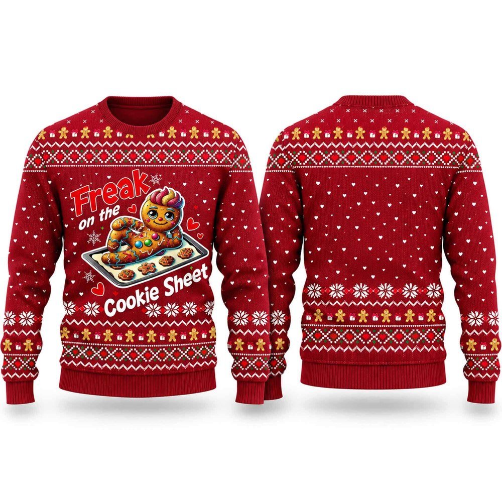 Gingerbread Freak On The Cookie Sheet Ugly Christmas Sweater Cold Weather Clothes Xmas Gifts