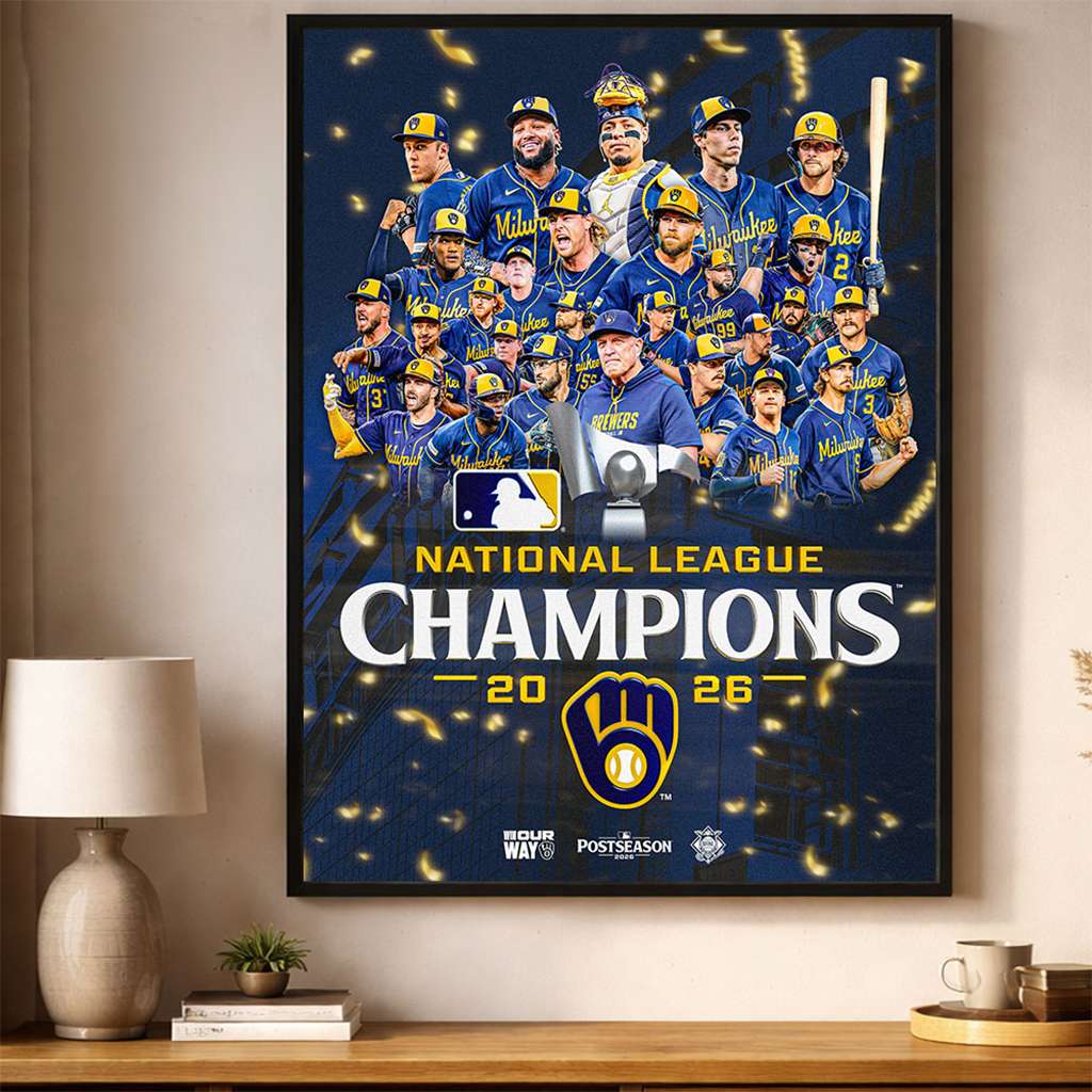 Milwaukee Brewers Merch Congrats Champions National League Poster Home Interior Wall Art Gifts Idea