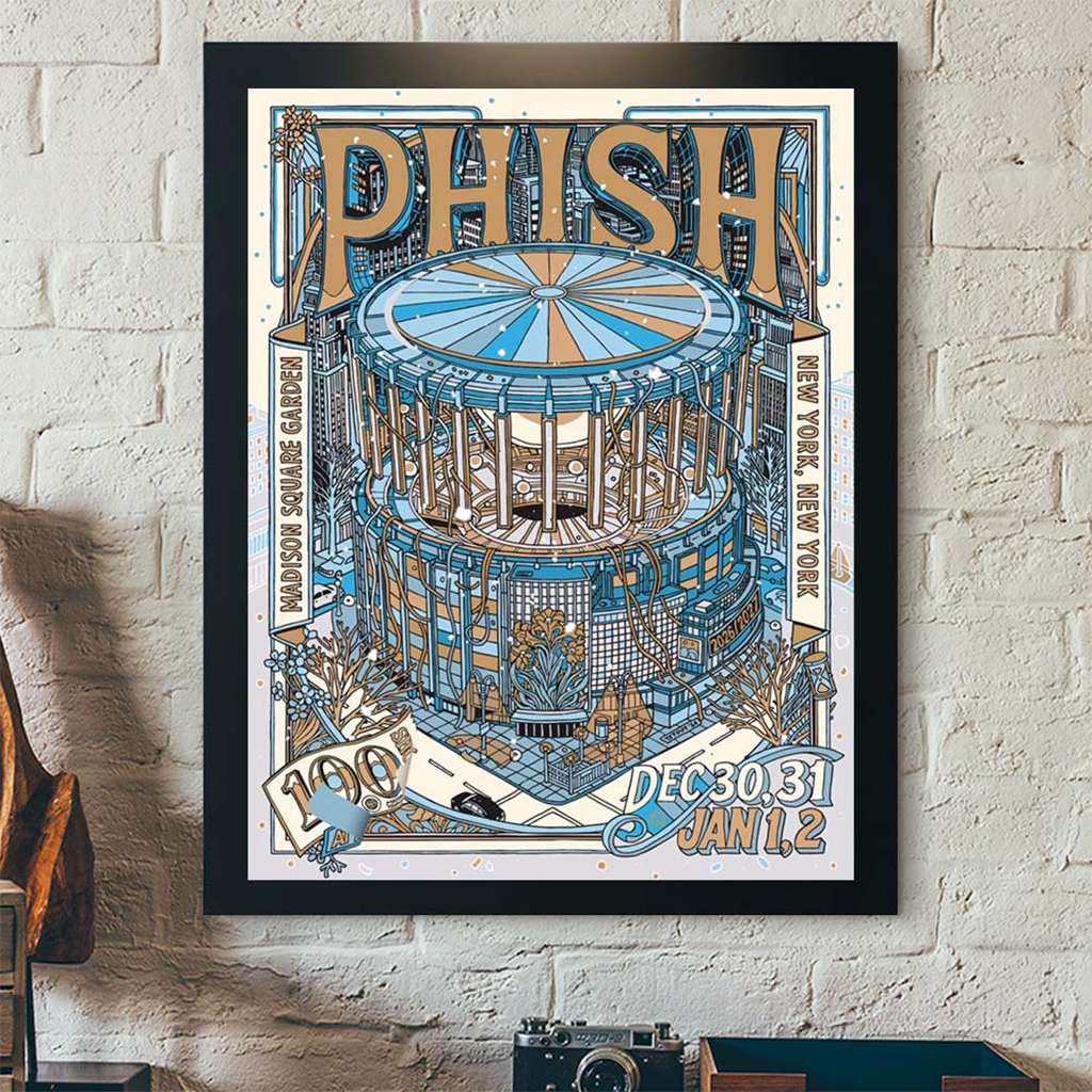 Phish Merch 100 Shows Poster Living Wall Decor Gifst For Phish Lovers