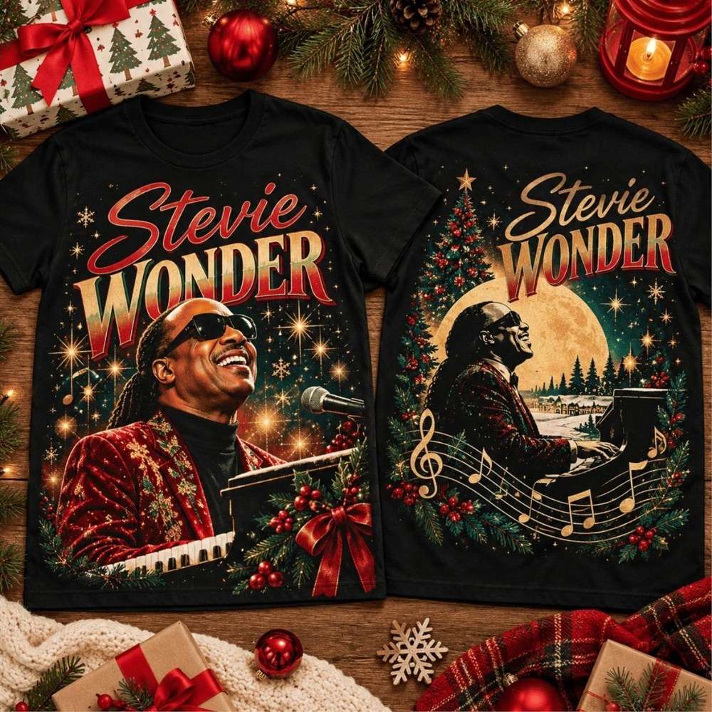 Stevie Wonder Christmas Piano Moonlight Shirt Stevie Wonder Merch Gifts For Music Fans