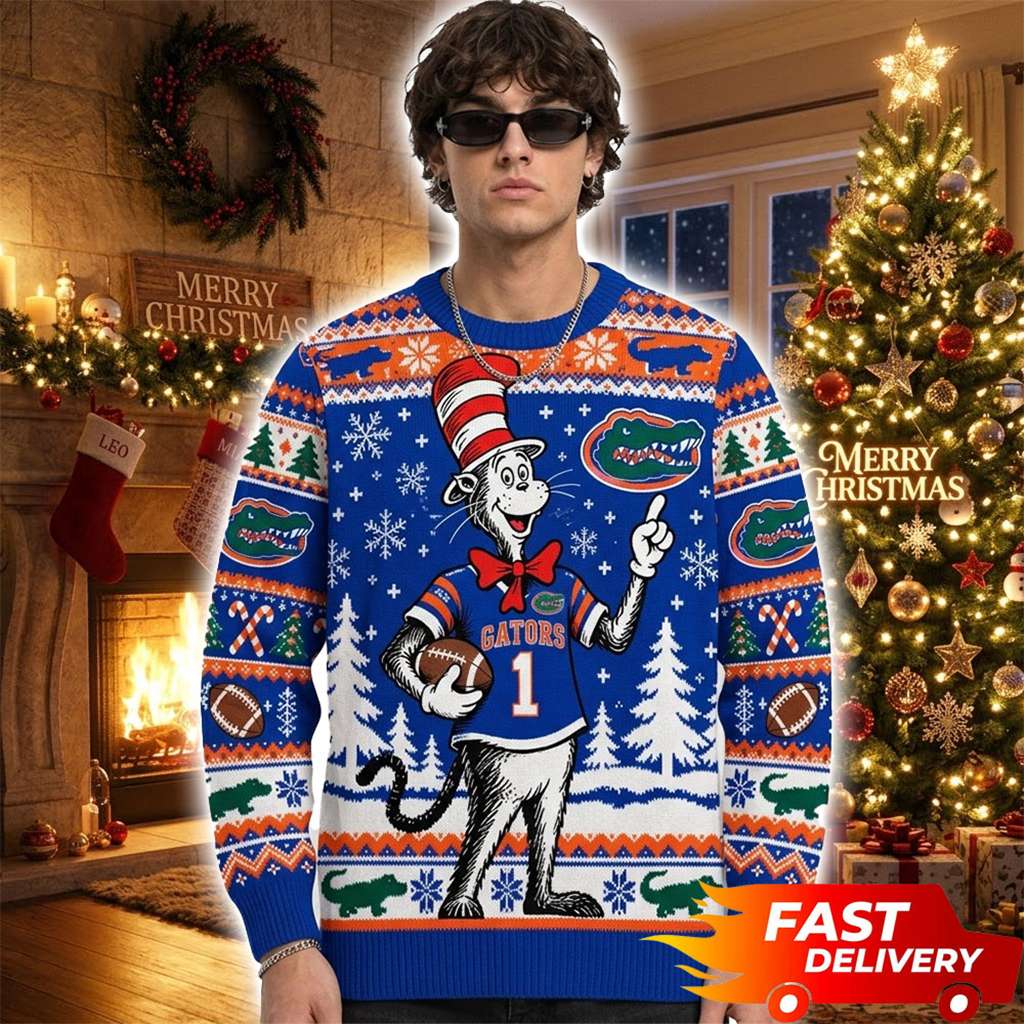 The Cat In The Hat x Florida Gators Merch Xmas Ugly Sweater Xmas Outfit Gifts For Gators Lover