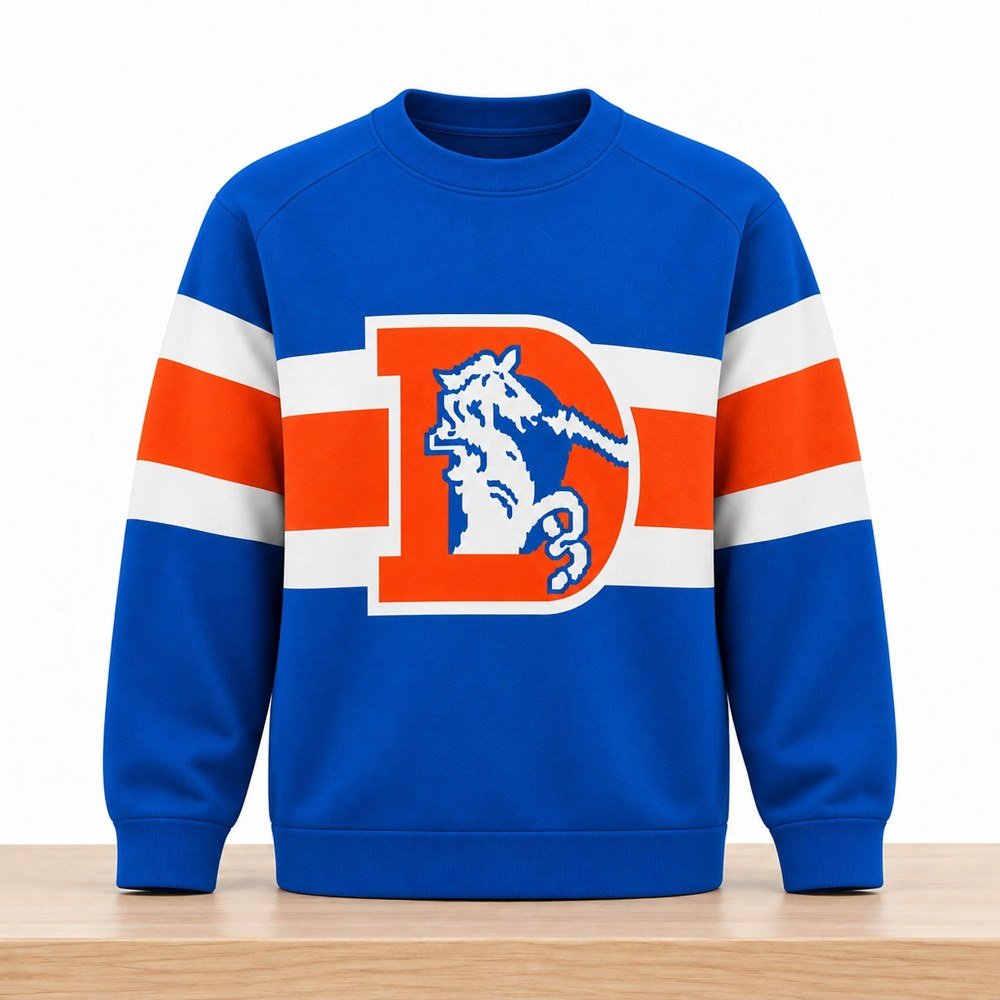 Denver Broncos Retro Sweatshirt Denver Football Merch Gifts For Fans