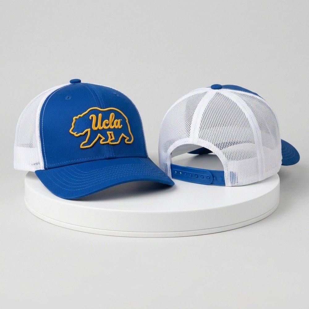 Semaj Morgan Merch UCLA Bruins Bear Logo Trucker Hat Bruins Bear Headwear Ice Hockey Fan Gifts