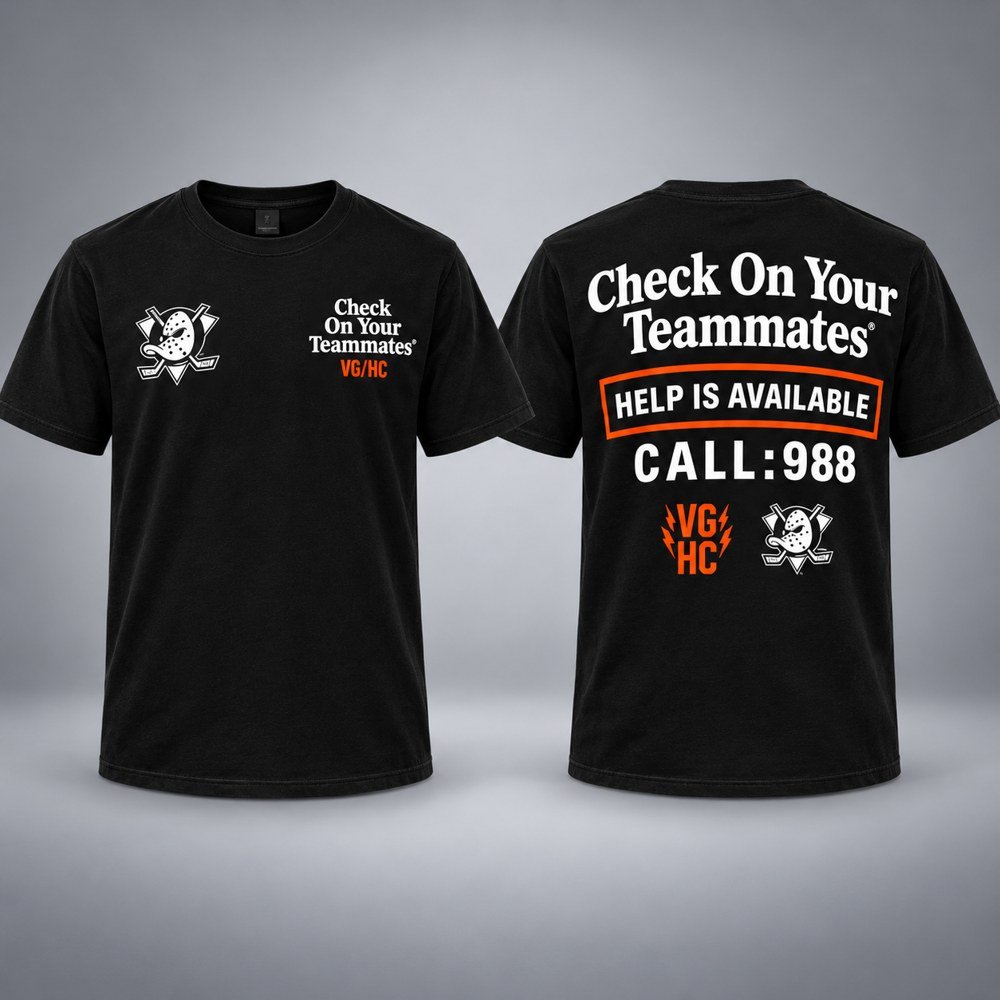 Anaheim Ducks Merch Check On Your Teammates T-Shirt Anaheim Ducks Apparel Gifts For Him