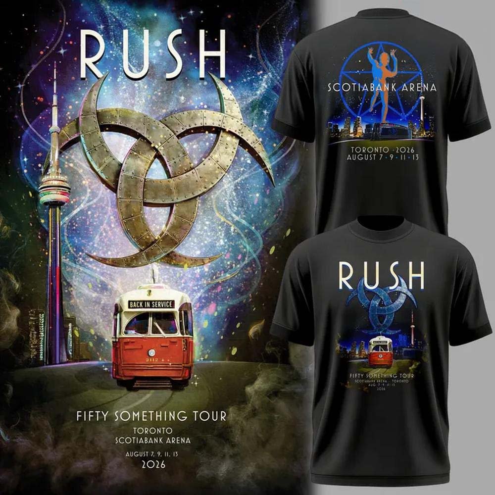 Rush Merch Fifty Something Tour Black Cosmic Streetcar T-Shirt Rush Concert Apparel Gifts Idea