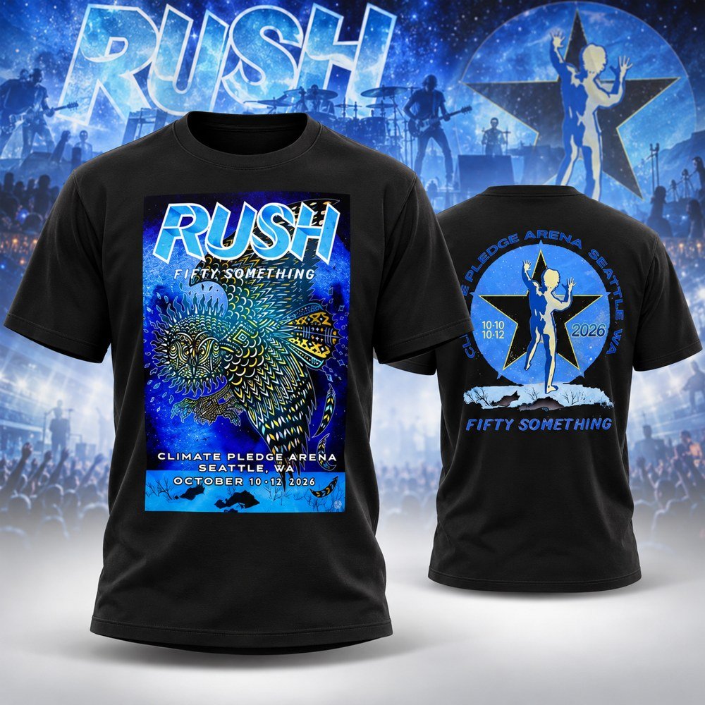 Rush Merch Seattle Owl T-Shirt Fifty Something Tour Outfit Gifts For Rush Lovers