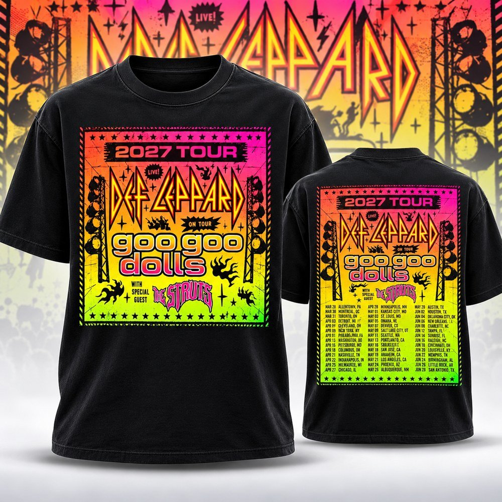 Def Leppard Tour Merch T-Shirt Def Leppard Fan Gear Gifts For Rock Band Collectors