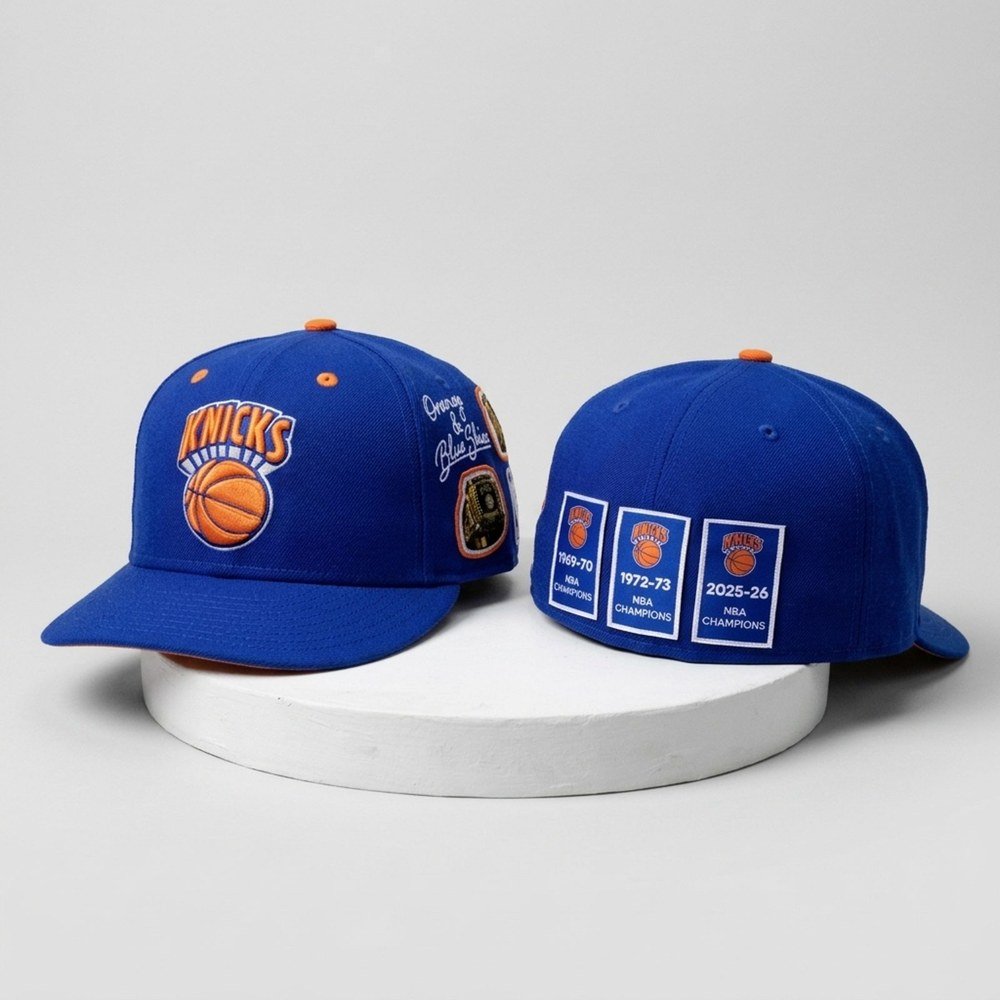 New York Knicks Merch Skies Champions Hat New York Knicks Headwear Gifts For Basketball Fan