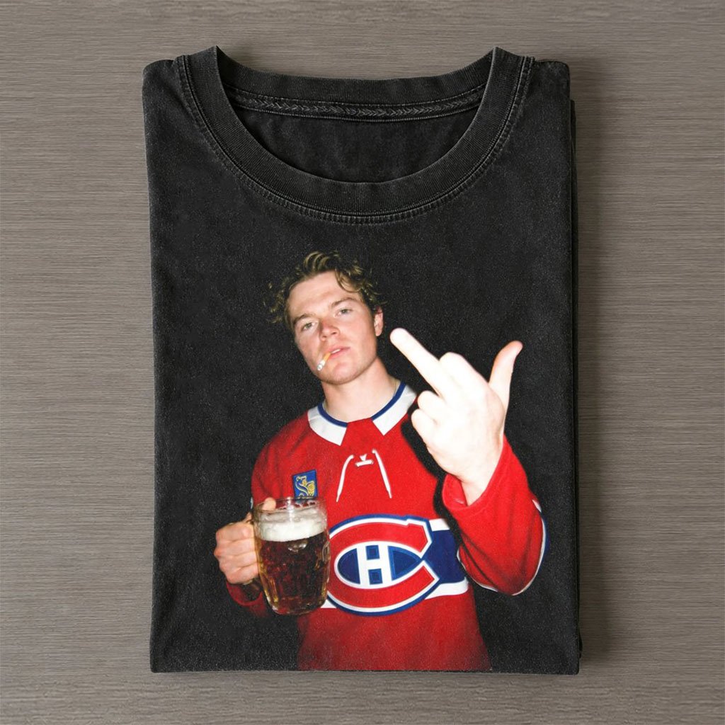 Montreal Canadiens Cole Caufield Smoking and Drinking Shirt Funny Meme Tee Canadiens Merch