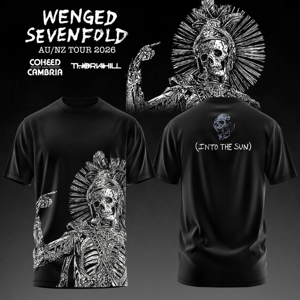 Avenged Sevenfold AUS NZ Tour 2026 T-Shirt Into The Sun Tee Avenged Sevenfold Merch Fan Apparel